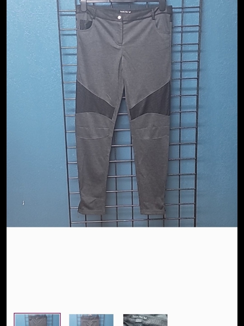 Double Zero Gray Jogger Pants with Black Panels
